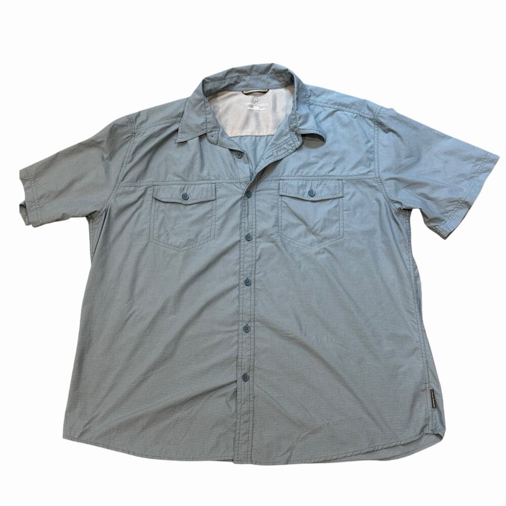 Royal Robbins Men's XXL Light Blue Short Sleeve Performance Fishing Hiking Shirt